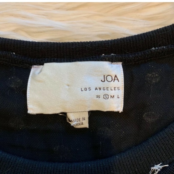 New JOA Los Angeles Black Silver 3D Crew Sweater - Picture 4 of 4